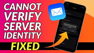 How To Fix Cannot Verify Server Identity Mail App issue in iPhone I Mail App Not Working on iPhone [upl. by Adnwahsar]