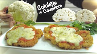 COTOLETTE DI CAVOLFIORE alla Pizzaiola LEGGERE al forno tutto a crudo 🥦 [upl. by Nuri]