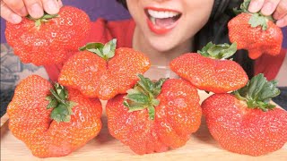 GIANT STRAWBERRIES CHOCOLATE SAUCE ASMR EATING SOUNDS NO TALKING  SASASMR [upl. by Osrock15]