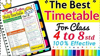 ✨Topper Student Timetable The Best Time Table for class 4 to 8  Online offline class timetable🌟 [upl. by Inkster619]