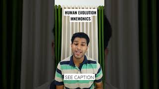 Human Evolution Mnemonics  NEET Shorts 3 [upl. by Herrah]