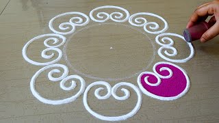 Easy amp Big Rangoli Design For Festivals  2021 Rangoli Designs  Festival Kolam Designs  Muggulu [upl. by Eryt]