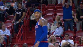 Carmelo Anthony Full Highlights 20130402 at Heat  UNREAL 50 Pts Amazing Shooting ON FIRE [upl. by Annahpos]