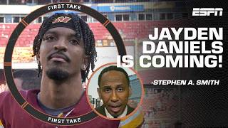 Jayden Daniels LOOKS SPECIALHES COMING ‼️ Stephen A previews Lamar Jackson matchup  First Take [upl. by Woolcott]