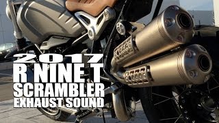 2017 R nineT Scrambler Exhaust Sound [upl. by Frohman]