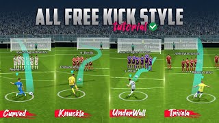 All Types of Free Kick in eFootball 2025 Mobile  Tutorial [upl. by Marilla]