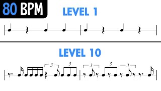 Rhythm Exercises for Musicians at 80 BPM 🎵 [upl. by Ovida]