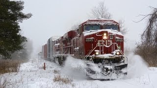 CP Trains in a Snow Storm HD [upl. by Gnohp445]