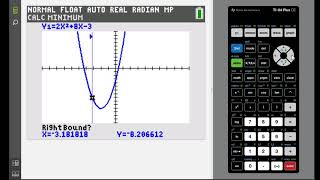 Find Minimum of a Quadratic Function with TI 84 [upl. by Neau]