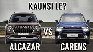 Kia Carens Vs Hyundai Alcazar  Detailed Comparison  Alcazar vs Carens [upl. by Yema504]