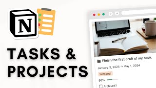 CREATE a Project amp Task Manager with progress bars  Free Notion Template  EASY Tutorial [upl. by Yalhsa]