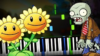 Plants vs Zombies PvZ  Grasswalk Day Stage Soundtrack Piano Tutorial Sheet Music  midi cover [upl. by Yaned]