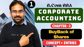 Buyback of Shares  BcomBBA  Corporate Accounting  Chapter3 [upl. by Coffeng]