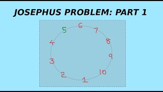 JOSEPHUS PROBLEM  PART 1 [upl. by Odey]