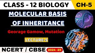 MOLECULAR BASIS OF INHERITANCE I L5 I GEORANGE GAMOW I BIOLOGY I CLASS 12 I NEETCBSEState Board [upl. by Lang]