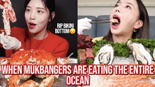 mukbangers are eating the ENTIRE ocean of seafood [upl. by Nnyllaf]