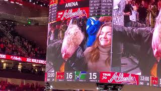 Atlanta Braves Joc Pederson and Freddie Freeman gets celebrated at Hawks vs Jazz game [upl. by Mairhpe712]