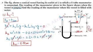 Fluid Mechanics – L3i– Pressure amp its Measurement  U Tube manometer Numerical Problems II [upl. by Eeuqram]