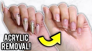 Remove Acrylic Nails At Home Step By Step HowTo Tutorial [upl. by Zashin723]