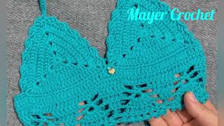 Crop top a crochet para niñascropped crochéeasy crochet MayerCrochet ganchillo croptop feed [upl. by Macrae]