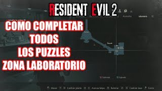 Como Resolver los Puzzles de la zona de laboratorio o plantas  Resident Evil 2 Remake [upl. by Laehpar122]