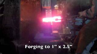 Resizing W2 tool steel forging under the 3B Nazel Hammer [upl. by Annovy]