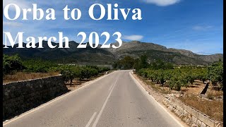 A drive from Orba to Oliva in the Valencia region of Spain [upl. by Nnaynaffit]