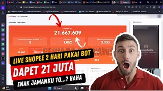 LIVE 2 HARI PAKAI BOT LIVE SHOPEE Aplikasi live shopee pengganti OBS lebih ringan lebih gampang [upl. by Sualohcin]