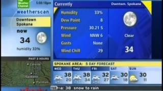 TWC Weatherscan Spokane WA Nov 15 2011 458PM PST [upl. by Salesin]