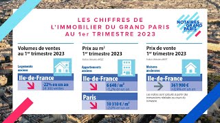 Les chiffres de limmobilier à fin Mars 2023 1e trimestre 2023 par les Notaires du Grand Paris [upl. by Hamforrd]