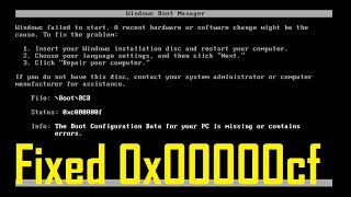 Fixed  The boot configuration data for your PC is missing or contains errors  0xc000000f [upl. by Ilegna]