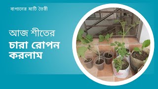 শীতের সবজির কি কি চারা বসালামলাউ এর বেড তৈরীর সহজ উপায় [upl. by Eeslek]