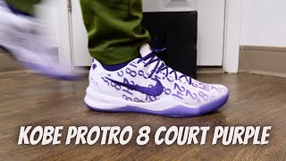 Nike Kobe Protro 8 Court Purple On Feet Review  Are These Worth Copping [upl. by Analra382]