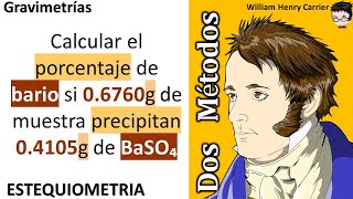 𝐆𝐫𝐚𝐯𝐢𝐦𝐞𝐭𝐫í𝐚 Calcular el porcentaje de bario si 06760 g de muestra precipitan 04105 g BaSO₄ [upl. by Eniamej763]