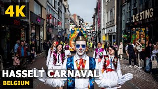 4KHasselt Carnaval 2024  Belgium Walking Tour [upl. by Melak]