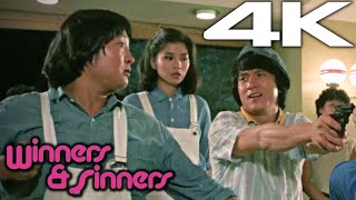 Jackie Chan Sammo Hung quotWinners and Sinnersquot 1983 in 4K  Robbery Scene [upl. by Eudoca]