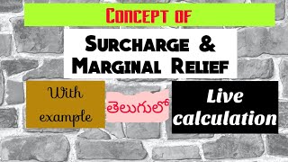 Surcharge and Marginal Relief under Incometax with live calculation  In Telugu  Doradlas Talks [upl. by Nyre]