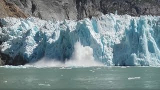 Massive Glacier Calving  Alaska  Lindblad Expeditions [upl. by Ecnerat]