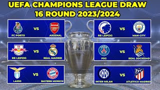 UEFA CHAMPIONS LEAGUE DRAW RESULTS ROUND 16 ■ 20232023 [upl. by Eriha]