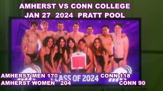 AMHERST COLLEGE HOSTS CONN COLLEGE 12724 SENIOR NIGHT MAMMOTH SWIMDIVE WINS BOTH MEN AND WOMEN [upl. by Adnowal]