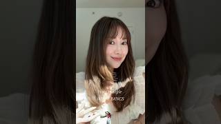 how to style wispy bangs wispybangs hairtutorial [upl. by Aikar503]