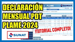 PLAME 2024 Declaración mensual SUNAT [upl. by Kcirtapnaes]