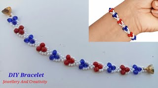 Bracelet For BeginnersBracelet Making How ToEasy Beaded JewelryDIY [upl. by Redvers]