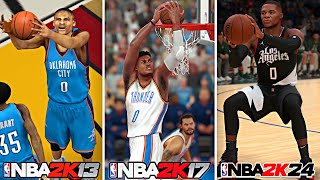 Getting A Triple Double With Russell Westbrook On EVERY NBA 2K [upl. by Nuncia361]