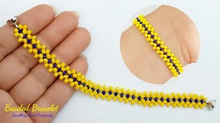 Very Easy Beaded Brcaelet  How To Make Beaded Bracelet  Bedaed Jewelry [upl. by Kilbride]