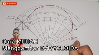 Cara Membuat Gambar Epicycloida • Gambar Teknik [upl. by Ahab]