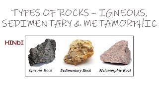 Classification of Rocks  Igneous Sedimentary amp Metamorphic Rocks In Hindi [upl. by Aihset]