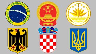 Coats of Arms Emblem of Different Countries  Part 1 [upl. by Stephenie]