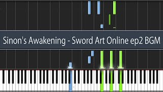 SWORD ART ONLINE II  Goodbye again and again part2  synthesiaPiano Tutorial  Sheets  MIDI [upl. by Chavey34]