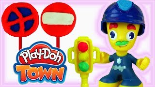 Play Doh Town • Policja  • Znaki Drogowe i Sygnalizacja Świetlna • bajki i kreatywne zabawy [upl. by Woolson723]